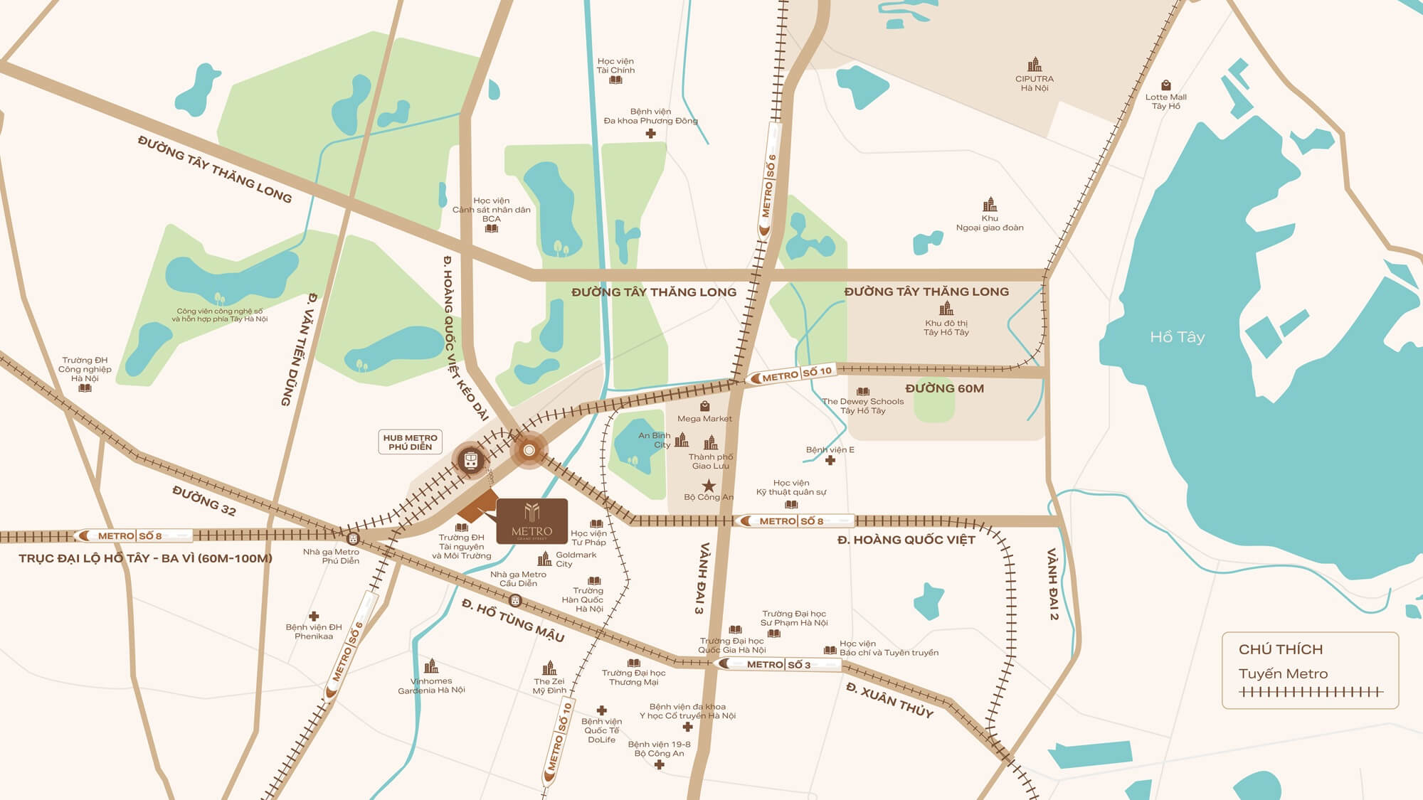 vị trí dự án metro grand street phú diễn