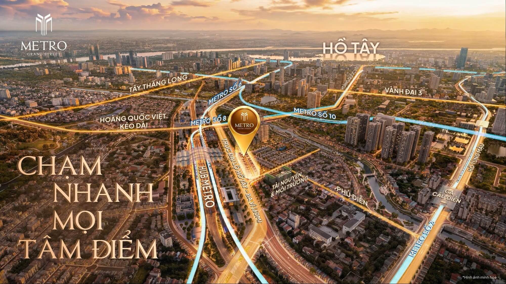 vị trí dự án metro grand street phú diễn